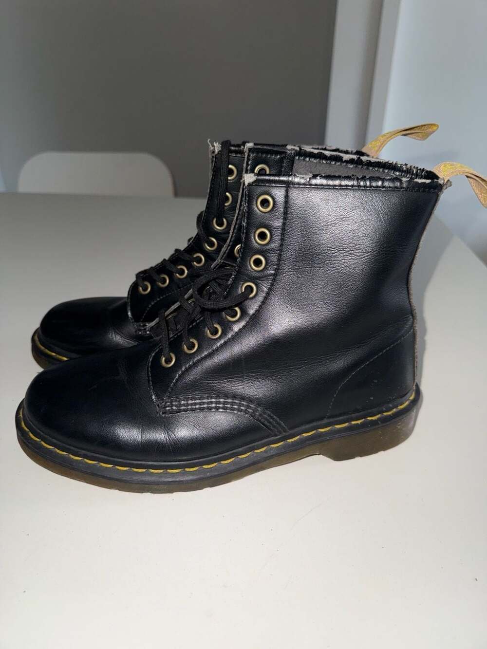 Dr. Martens 1460 Vegan 8-Eye Black Boots Size US Women's 8 / Men's 7 - Picture 3 of 14